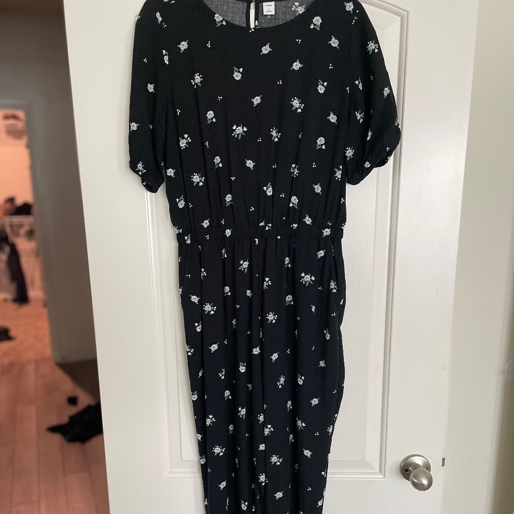 Black floral jumpsuit
